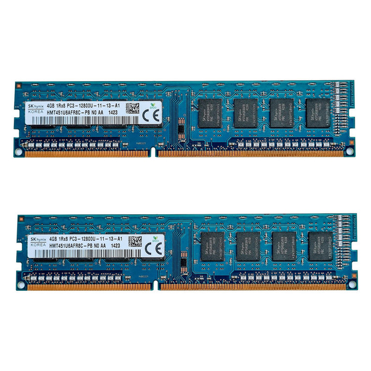 رم کامپیوتر DDR3 تک کاناله 1600 مگاهرتز CL11 اس کی هاینیکس مدل PC3-12800U ظرفیت 4 گیگابایت بسته دو عددی