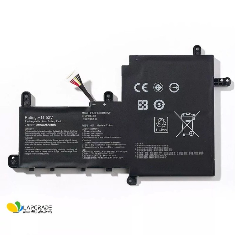 باتری لپتاپ ایسوس 3 سلولی مدل B31N1729 مناسب برای لپتاپ ASUS VivoBook S15 S530 X530